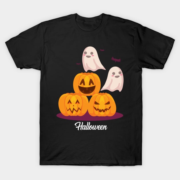 Halloween Kids Shirt, Halloween T-shirt, Kids Halloween Pumpkin T-Shirt by SamiSam